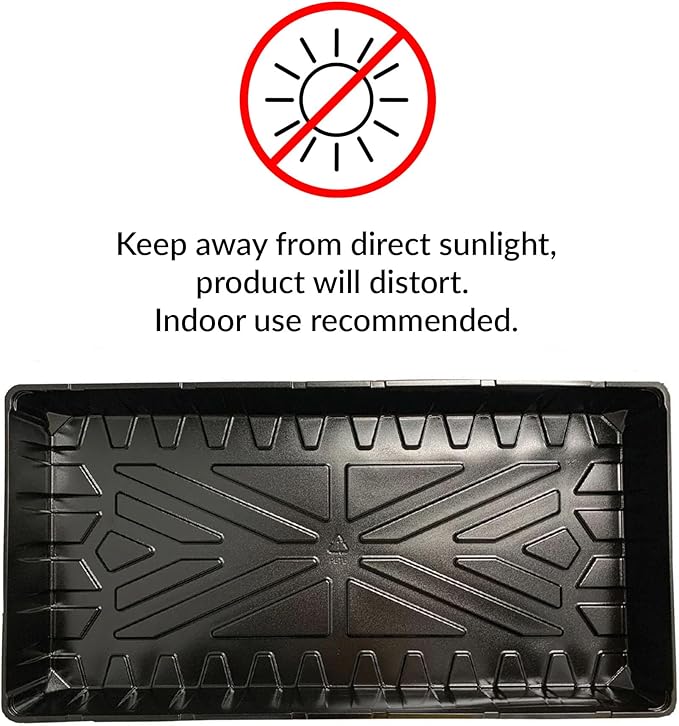 Jiffy Plant Germination Tray - Durable, Watertight, No-Hole, Lightweight - 10.75 x 21 in, 10-Pack - Plastic