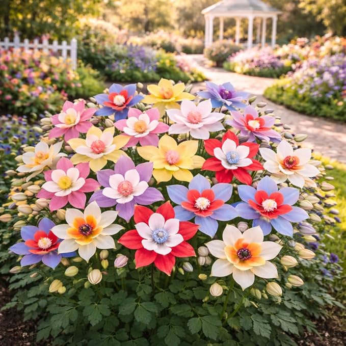 500+ Columbine Seeds for Planting Outdoors – Aquilegia Perennial Flower Seeds, Pollinator Friendly Wildflower Garden Flowers, Cottage Garden Flower Seeds for Spring Planting (Pink,1000)