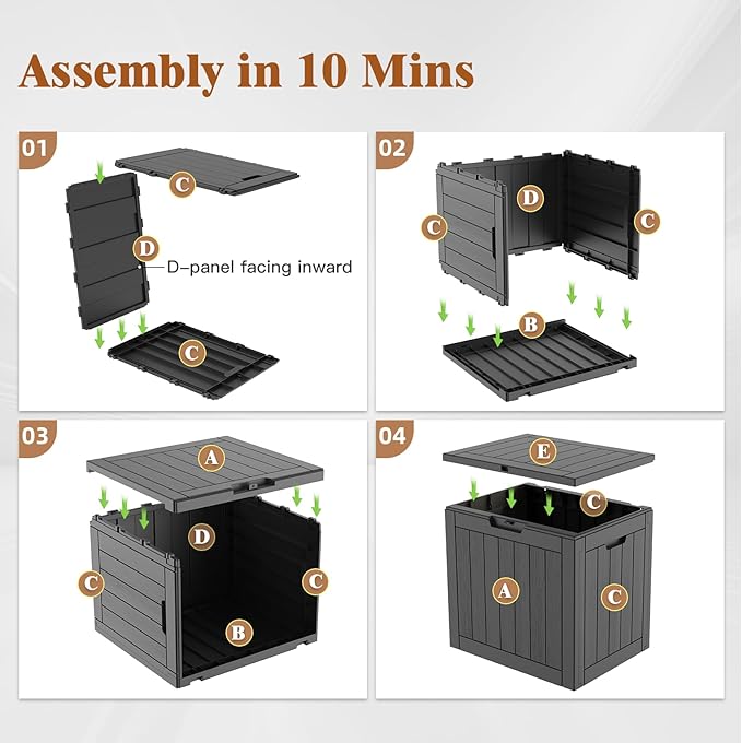Outdoor Storage Box 35 Gallon, Deck Box Waterproof, Small Storage Bins with lids, Weatherproof Resin Lockable Storage for Secure Package Deliveries & Indoor Storage in Garden or Patio, Yard