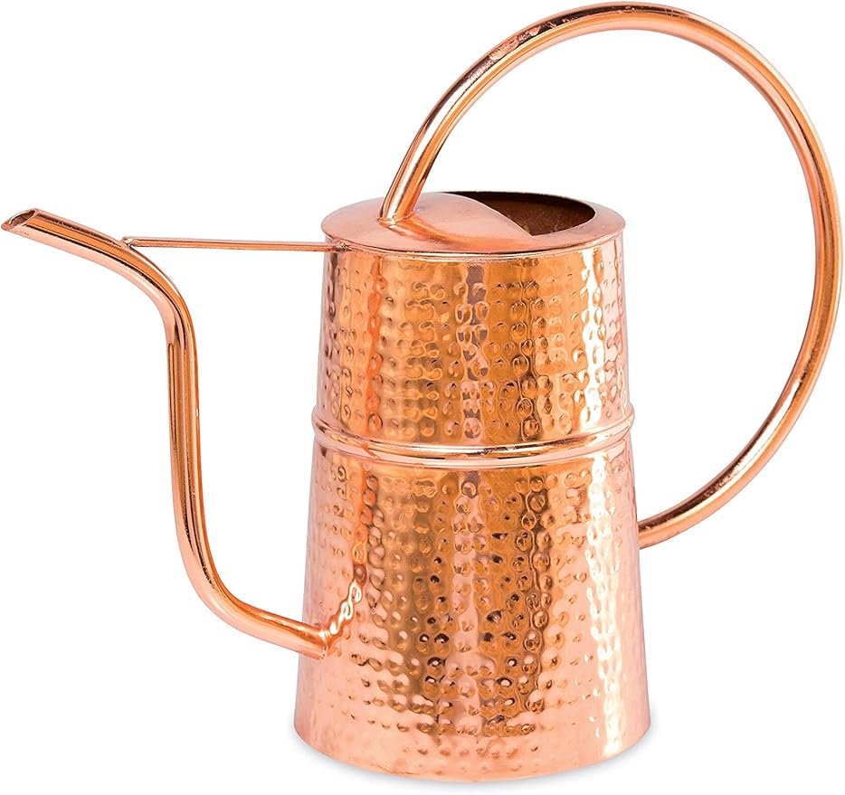Gardener’s Supply Company Copper Plated Indoor Watering Can | 3 Quart Water Capacity, Decorative Copper-Plated Steel with Easy Pour Curved Spout for Houseplants, Succulents, Seeds, and Herbs