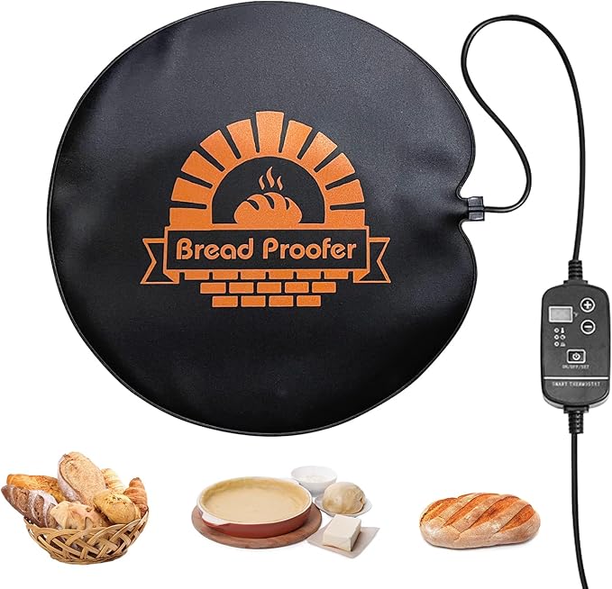 Bread Proofer Warming Mat - Sourdough Warming Mat Sourdough Dough Proofer for Fermenting with Thermostat Control Adjustable Temperature 59°F - 140°F (Round)