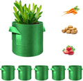 5-Pack 10 Gallon Grow Bags Heavy Duty Thickened Nonwoven Fabric Pots with Handles, Plant Grow Bags for Vegetables/Flower/Plant/Fruits, Green