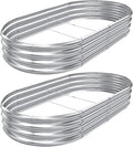 AHEONLAR 2pack 6×3×1ft Raised Garden Bed，Outdoor Galvanized Planter Boxes, Oval Large Metal Raised Garden Beds for Vegetables