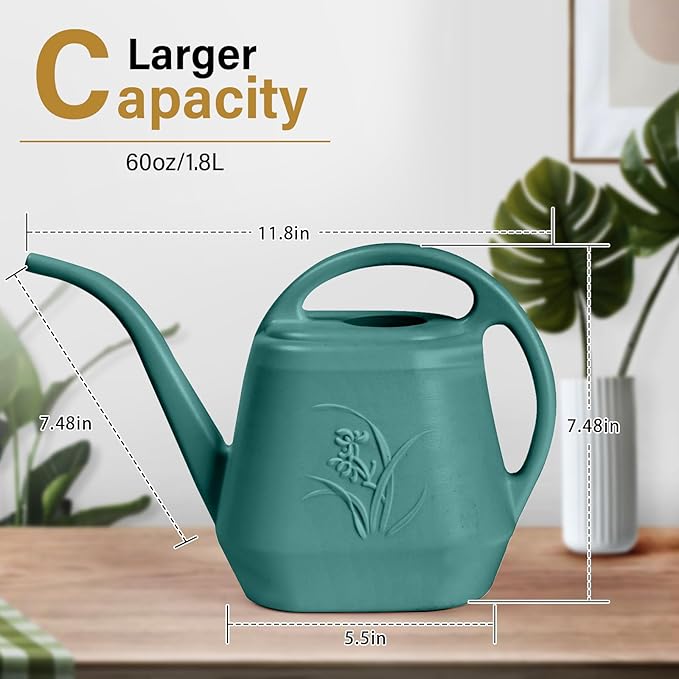 Watering Can - for Home Plant Garden - 1/2 Gallon - Emerald Green