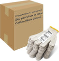 Evridwear Cotton Polyester String Knit Shell Safety Protection Work Gloves for Painter Mechanic Industrial Warehouse Gardening Construction Men One Case (12 PairsX20) With no dots, XL Size