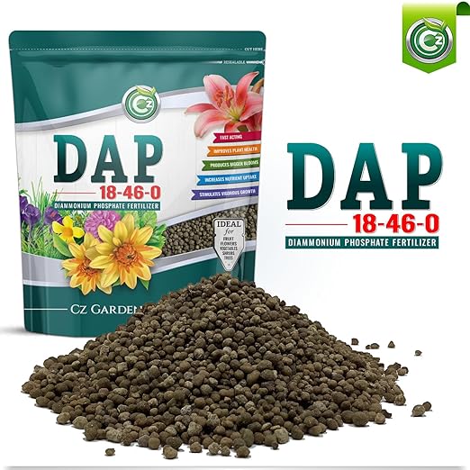 18-46-0 DAP Fertilizer - Made in USA - Nitrogen and Phosphorus Plant Food for Indoor/Outdoor Plants & Flower Gardens - Promotes Vigorous Growth and Big Blooms!