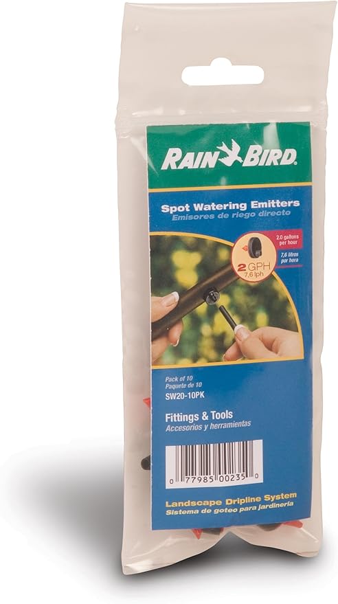 Rain Bird SW20/10PS Drip Irrigation Spot Watering Dripper/Emitter, 2 Gallon Per Hour, 10-Pack