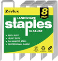Landscape Staples Galvanized Garden Stakes,8 inch 50 Pack 11 Gauge Heavy Duty Garden Pins for Fences, Lawns, Weed Barriers and Landscape Fabrics, Irrigation Hose,Yard Lawn, Landscape Fabric.