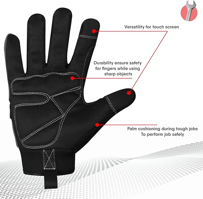 SAWANS Safety Work Gloves Gardening Working Gloves Mens Women Mechanic Construction Utility Flexible Padded Palm Protection