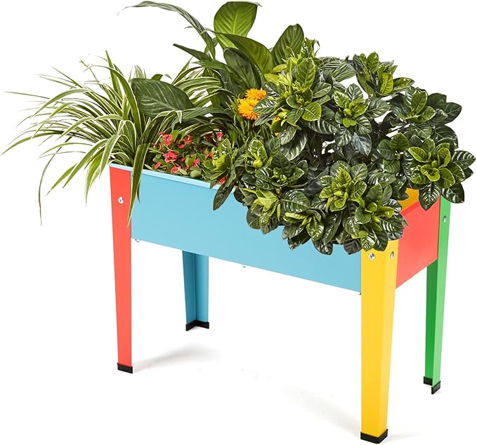 Metal Raised Garden Bed,Raised Planter Box with Legs,Herbs and Vegetables Planter Suitable for Outdoor Patio Deck and Porch (Multi Color)