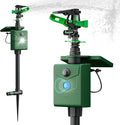 2 Packs Motion Activated Animal Repeller with Water Sprinkler, Solar Powered Deer Repellent Devices, IP65 Waterproof Cat Repellent Outdoor with Flashing Light, Deter Foxes Skunks Raccoons from Garden