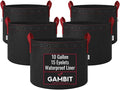 Fabric Grow Bags – 10 Gallon (5-Pack) Heavy-Duty 500G Pots with Handles & LST Rings for Vegetables, Flowers, Fruits
