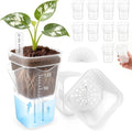 10 Pack 2" Mini Self Watering Pots for Indoor Plants, Clear Plastic Semi-Hydroponic Planter with Labels,Water Level for African Violet,Self Watering Pot for Propagation,Succulent,Seeding,Cutting