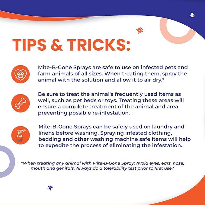 Mite Killer Treatment Spray Pack by Mite-B-Gone - Naturally Kills All Types of Mites, Human, Dust, Spider, Rat, Carpet & Bird Mites | Family & Pet Friendly | 1 Gal 4-Pack