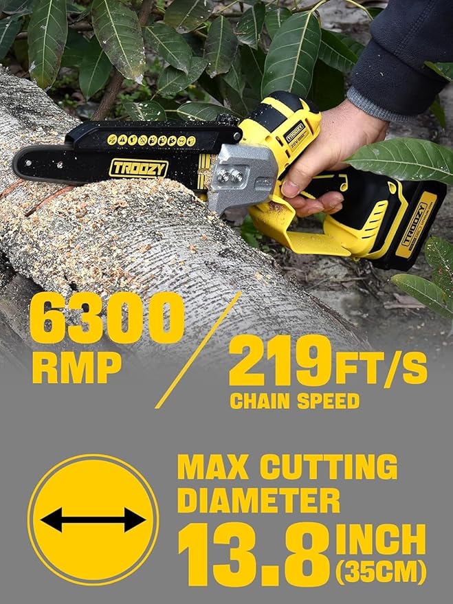 Electric 2-in-1 Cordless Pole Saw & 8" Chainsaw, Brushless Tree Saw with 4.0Ah Battery, Extendable Tree Trimmer for High Branch Pruning & Limb Cutting