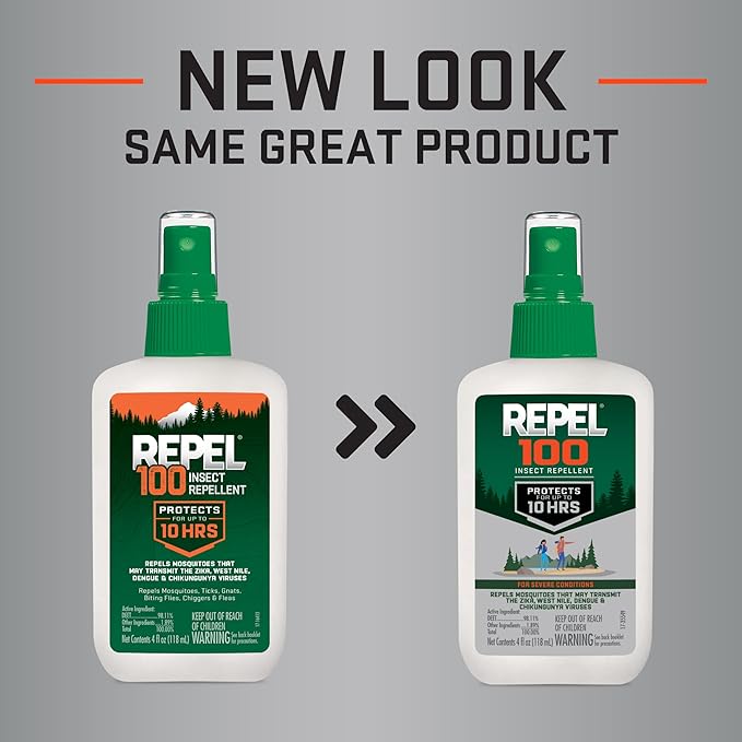 Repel 100 Insect Repellent, 4 Ounces, With DEET, 10-Hour Protection Long-Lasting Insect Repellent Pump Spray Repels Mosquitoes, Ticks, Gnats, Biting Flies, Chiggers And Fleas, 6 Pack