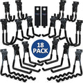 3-H Slatwall Hooks 18 Pack Heavy Duty Multi Sizes, Slatwall Accessories & Hangers Compatible with Proslat Handiwall Crownwall StoreWALL, Garage Slat Wall Hooks for Tools & Daily Items(Black)