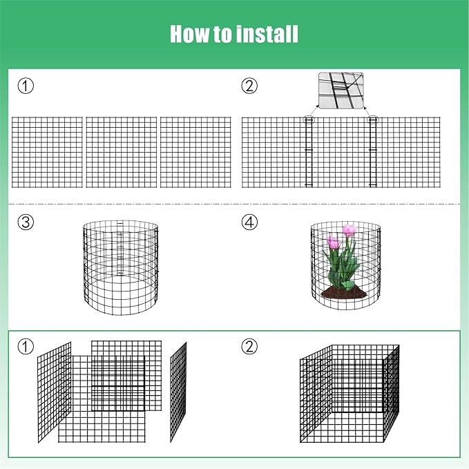 10 Pack Round Plant Protector from Animals, 30 Pcs 12 x 12 Metal Mesh to Keep Animals Out Wire Plant Protectors for Rabbits Chicken Duck Bunny Barricades for Garden Vegetable Flowers Protection
