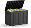 Mars Villa 45 Gallon Deck Box, Resin Outside Storage Box Waterproof for Patio Furniture Pillows, Pool Supplies, Gardening Tools, Indoor and Outdoor, Weatherproof and UV Resistant, Black