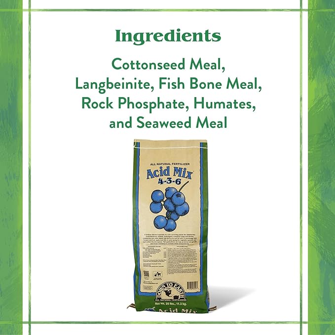 Down to Earth All Natural Fertilizers Acid Mix 4-3-6, 50 lb Bag Plant Food for Blueberries Raspberries
