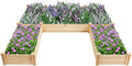 S AFSTAR Wooden Raised Garden Bed, Divisible Planter Box Kit, Outdoor Elevated Flower Planting Raised Bed, Above Ground Planters or Vegetables Grass Lawn Yard Backyard Patio (92.5" L x 95" W x 11" H)