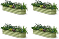 4-Pack Galvanized Raised Garden Bed 6x2x1ft - 12" Tall Metal Planter Box for Outdoor Plants, Vegetable, Herb with Durable Steel, Small Flower Bed for Balcony and Patio - Moss Green
