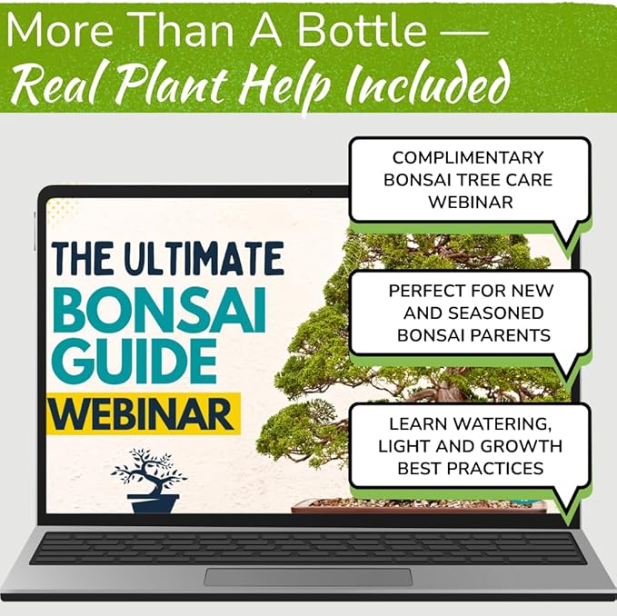 Bonsai Tree Food | Premium, Gentle Liquid Fertilizer for Healthy Growth, Strong Stems and Beautiful Blooms | 3-3-3 Balanced NPK Concentrate | Made in USA | 8 oz (240 ml)