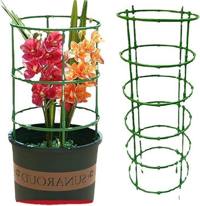 Green Tomato Cage | Tomato Support | Adjustable Green Plant Supports for Garden | 48in Deformable Assembled Support | Trellis for Vegetable, Flower and Fruit Growing