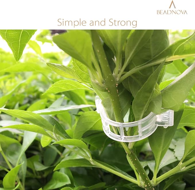 BEADNOVA 300Pcs Plant Support Clips Garden Clips Tomato Clips Vine Clips Tomato Trellis Clips for Tomato Vine Vegetable (300PCS)