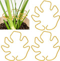 3PCS Monstera Plant Support, Metal Plant Supports Plant Stem Holder Plant Support Ring Stabilizer Durable for Climbing Plants Indoor Outdoor Moss Pole (Gold)