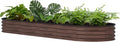 BlueWish 8x2x1FT Raised Garden Bed, 11.1” H Galvanized Raised Garden Bed with Bottomless, Rubber Strip, 9-in-1 Modular, Raised Planter Box Outdoor for Vegetable, Flower, Rustic Brown