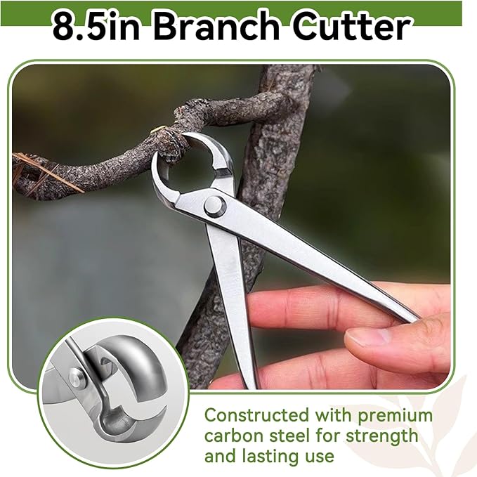 Bonsai Cutters, 8.5inch Concave Bonsai Cutters and Knob Cutters Stainless Steel Tree Branch Cutter Concave Cutter Bonsai Tools for Bonsai and Gardening Pruning