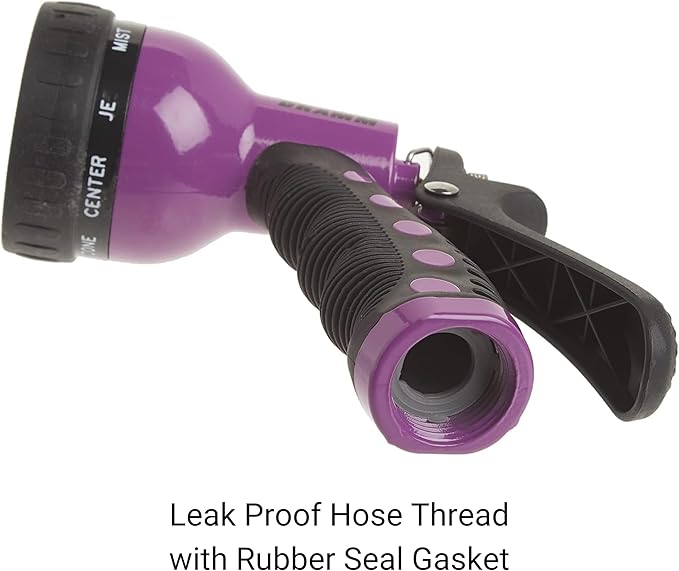 Dramm Revolver Heavy Duty Metal Garden Hose Nozzle – 9 Spray Patterns, High Pressure Jet, Thumb-Control Flow, Ergonomic Grip – Yellow