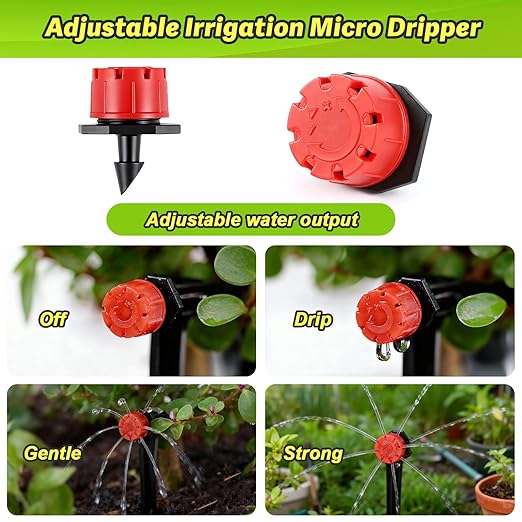 230 Pcs 1/4 Inch Drip Irrigation Fittings Kit, 1/4" Dripline Complete Barbed Connectors- Nozzles, Micro Drips, Nozzle Tees, Single Barbs, Couplers, Tees, Valves, Elbows, Plugs, Crosses, Stakes