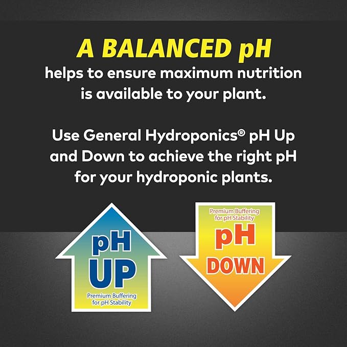 General Hydroponics pH Up Liquid Premium Buffering For pH Stability, Quart