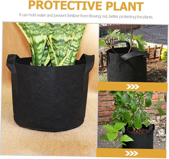 Lurrose 6pcs Nonwoven Plant Growing Bags with Handles for Vegetables and Flowers Aeration Nursery Planters with Drainage Lightweight Root Aeration Bags for Indoor Outdoor Gardening