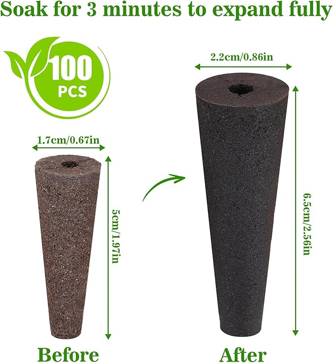 Doter 100 pcs Grow Sponges for Hydroponics Compatible with AeroGarden, Hydroponics Growing System Pods, General Hydroponics Rapid Rooter, Starter Plug for Seeds or Cuttings