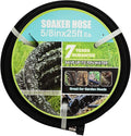 Soaker Hose with Connector 5/8in Diameter 25FT 50FT Black Garden Water Hose Flower Bed and Lawn Lightweight Hose (25FT)