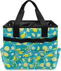 Lemon Daisy Garden Tool Bag Portable Gardening Tool Organizer Bag with 10 Pockets and Handle Tool Carrier and Storage for Garden Lawn Yard Casual Camp