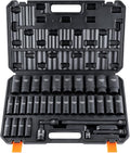 VEVOR 1/2" Drive Impact Socket Set, 34 Piece Socket Set Metric 8-36mm, 6 Point Cr-MO Alloy Steel for Auto Repair, Easy-to-Read Size Markings, Rugged Construction, Includes Storage Case