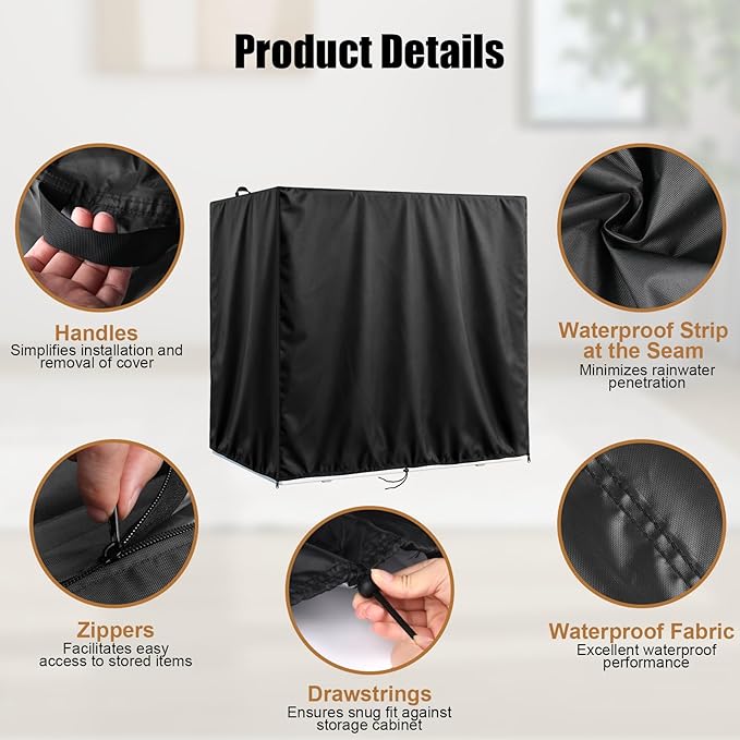 Kasla Storage Cabinet Cover, Outdoor Chest Storage Waterproof Cover, Weatherproof Cabinets Covers for Kitchen Patio Garden Backyard - 32"Lx22"Wx46"H