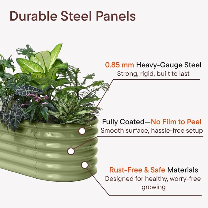 4-Pack Galvanized Raised Garden Bed 8x2x1.5 ft, 17" Tall Planter Boxes Outdoor, Zn-Al-Mg Metal Raised Beds for Gardening Fruit Vegetable, Modular Flower Bed for Outdoor Plants - Brooklyn Grey