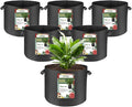 6-Pack 7 Gallon Grow Bags, 300g Non-Woven Fabric Planting Bags with Handles, Breathable Drainable Planter Bags for Vegetables, Flowers and Indoor Outdoor Gardening