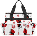 Ladybug Gardening Tool Bag,Heavy Duty Garden Tote Bag,Portable Oxford Flower Gardening Storage Basket Organizer Handbag with Pockets Handle,Hand Tools Gifts for Outdoor Garden Lawn Yard