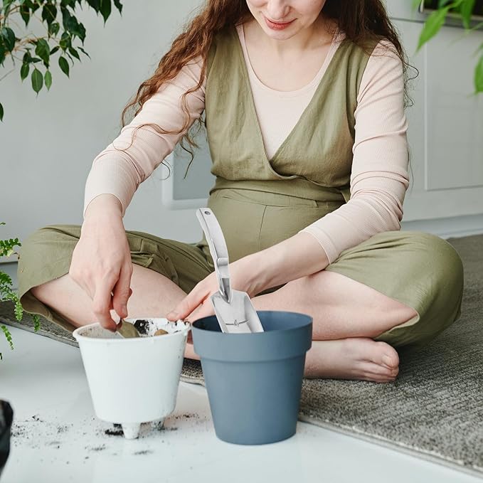 BESPORTBLE Aluminum Alloy Gardening Shovel and Spade Trowel Set with Depth Scale, Small Hand Garden Tools for Planting, Digging, and Soil Cultivation in Home Garden and Potted Plants