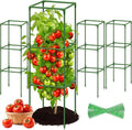 Riare 4 Pack Square Tomato Cages for Garden Plant Support- 45 Inch Heavy Duty Tomato Cage Garden Stakes Tomato Trellis for Climbing Plants Vegetables Flowers Outdoor Indoor