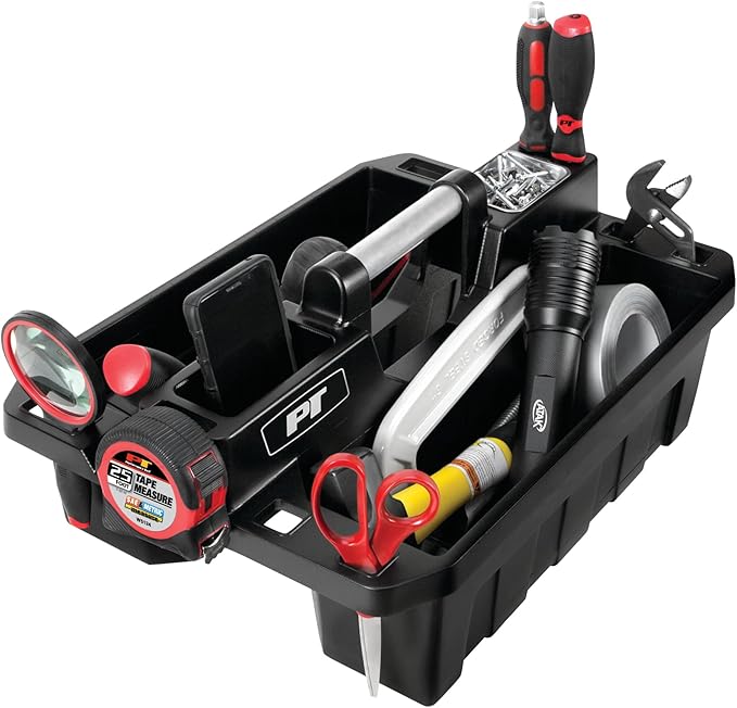 Performance Tool W88995 Portable Supply Caddy and Magnetic Utility Tool Tray,Black