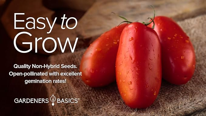 Gardeners Basics, San Marzano Tomato Seeds for Planting Heirloom Non-GMO Seeds for Home Garden Vegetables Makes a Great Gift for Gardening