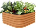 Vego garden Raised Garden Bed Kit, 17" Tall 4 in 1 Modular Metal Raised Garden Beds Kit, Metal Planter Box for Vegetables, Flowers, Herbs, Terra Cotta