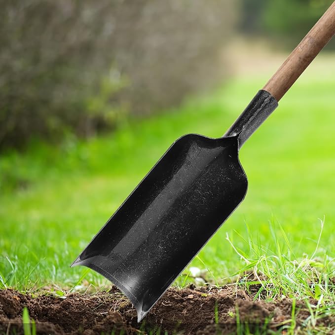 HEMOTON Heavy-Duty Manganese Steel Gardening Shovel Spade Large Flat-Head Digging Tool for Tree Planting and Soil Excavation in Lawn and Garden Use